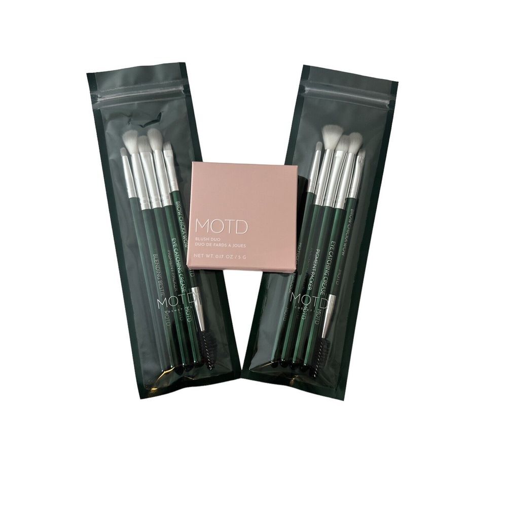 MOTD COSMETICS BLUSH DUO Modern Mauve & Brushes (2 Pack) New‎ Makeup